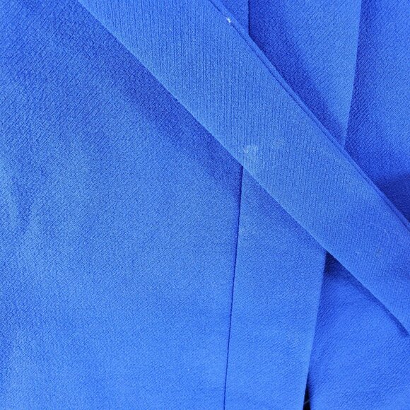 J.Crew Double Cloth Coat Size 4 Italian Fabric Preppy Funnel Lady Belted Blue - Picture 7 of 9